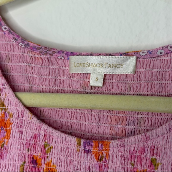 LoveShackFancy Luppa Shirred Floral Mini Dress - Picture 7 of 9